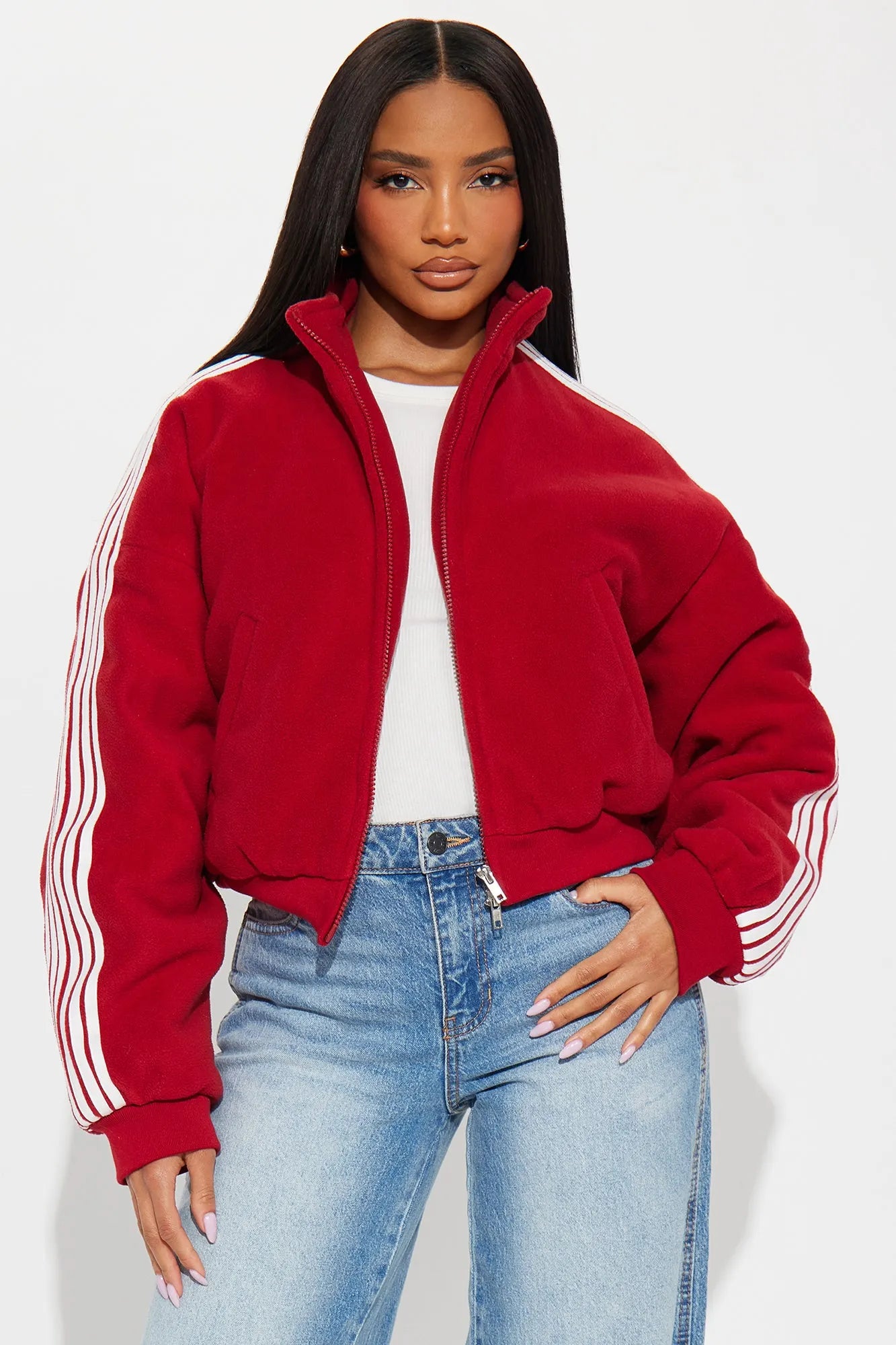 Game Play Stripes Bomber Jacket - Hunter