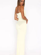 Valentine's Day Women's Low Cut Design Dress, Womenswear Sexy Elegant Feminine Long Gown with Adjustable Straps, Ruched Bust Tight Fit, Slim-Fitting Style