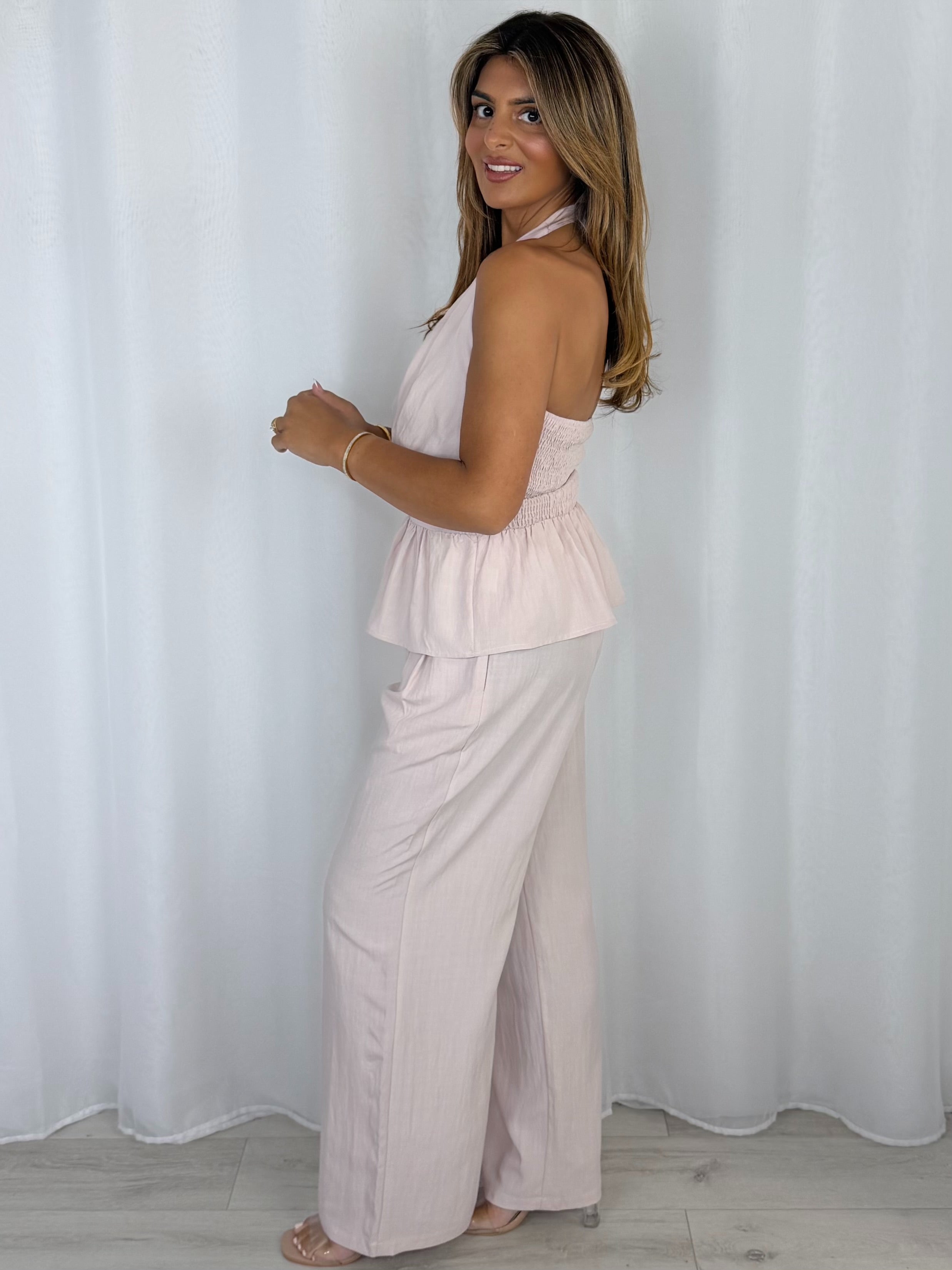 Gold Broach Halter Neck Co-Ord (6 Colours)