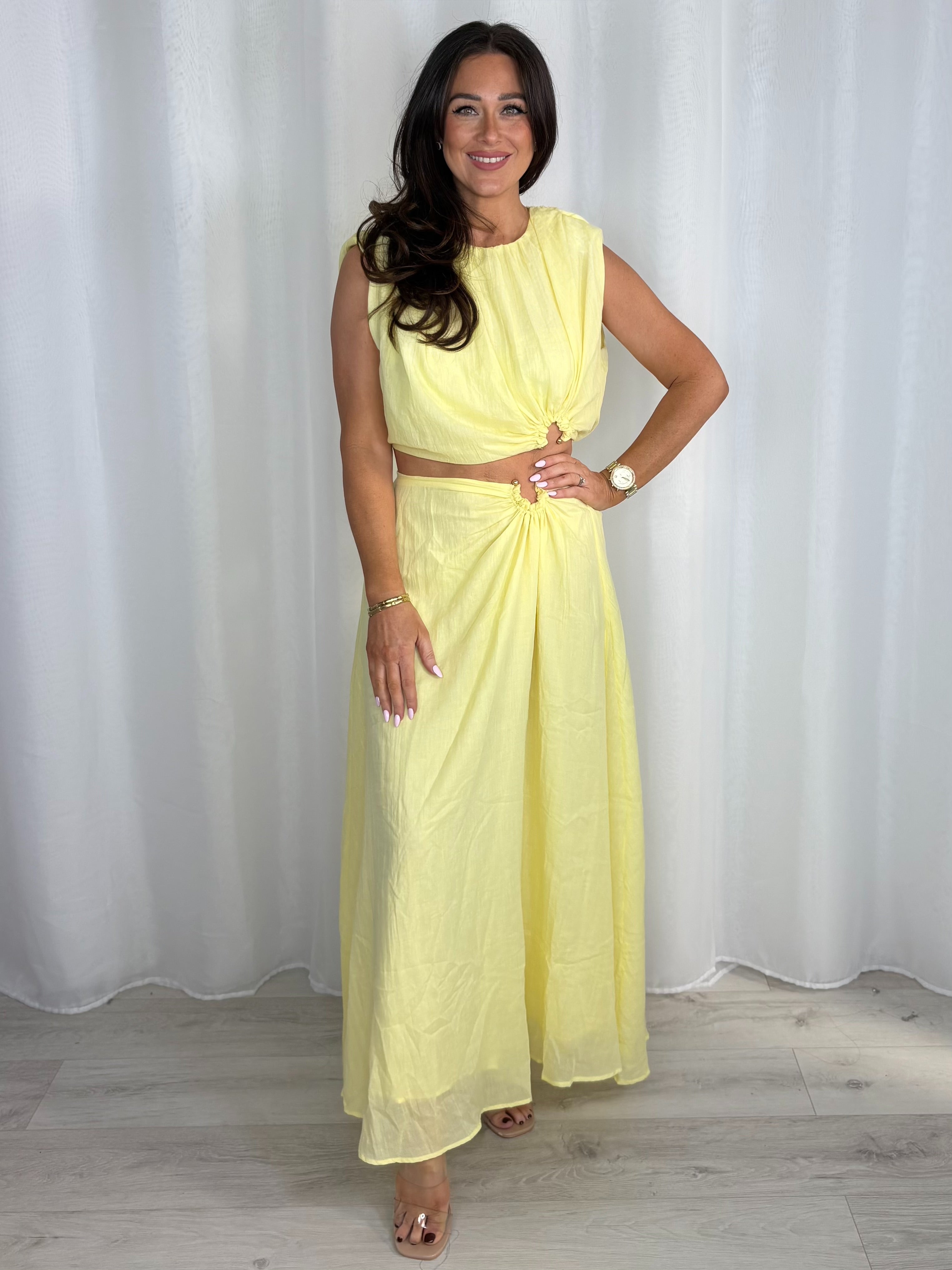 Puff Ball Top And Maxi Skirt Co-Ord (2 Colours)