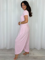 Harem Trouser Style And Round Neck Basic Top Co-Ord (6 Colours)
