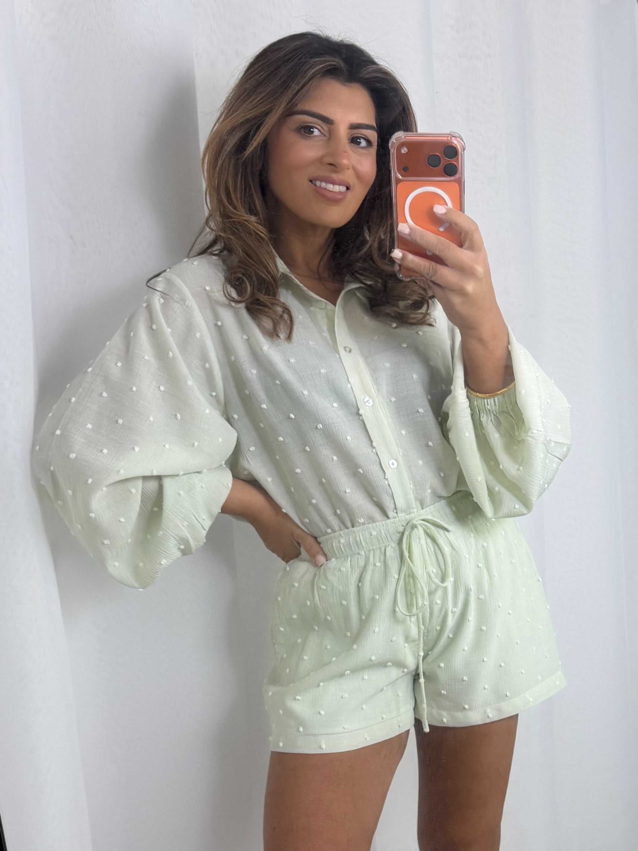 Polka Dot Shirt & Shorts Co-Ord (2 Colours)