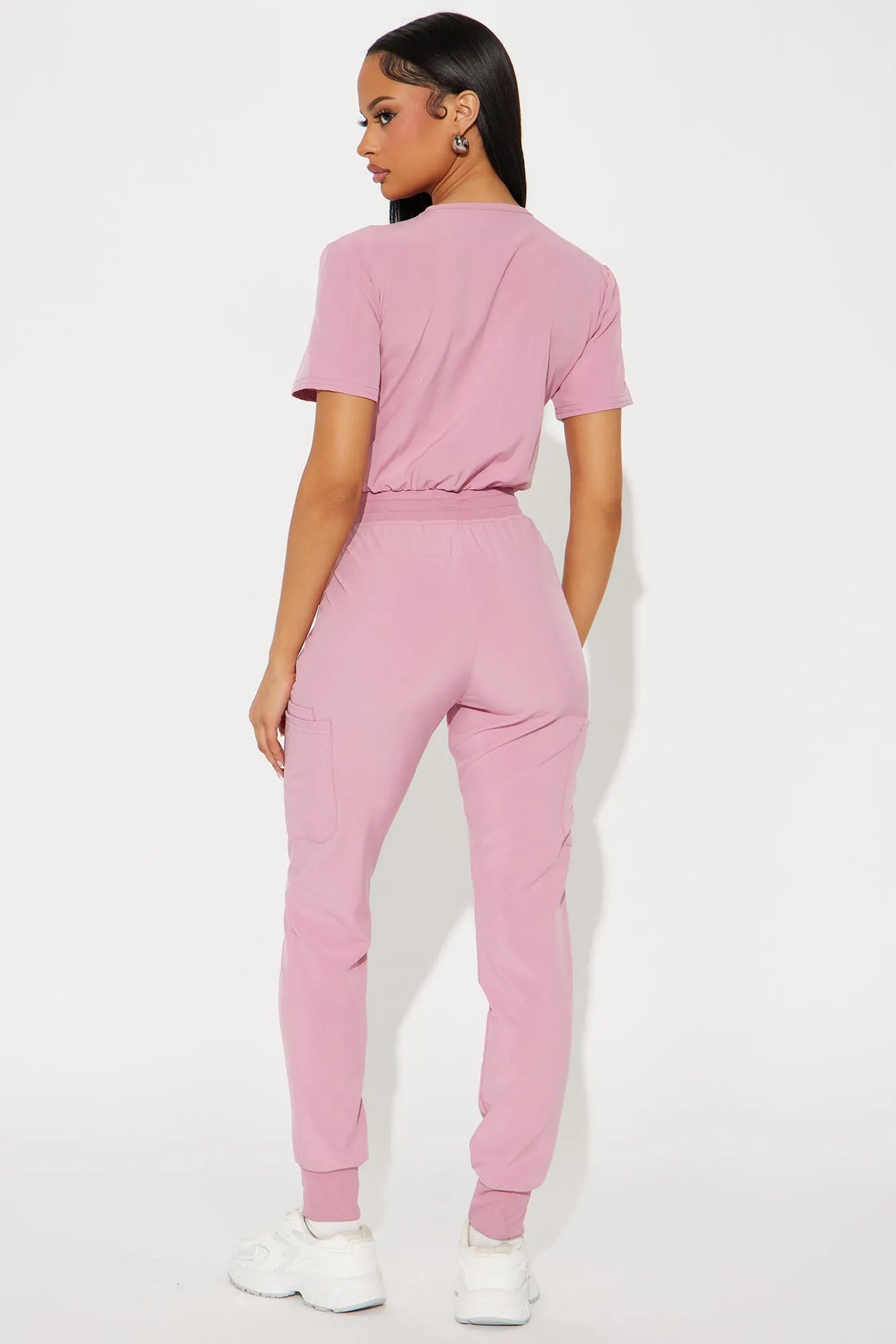 Full Shift Stretch Jogger Scrub Uniform Jumpsuit - Black
