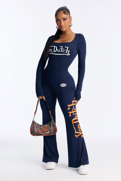 Von Dutch Babe Flare Leg Jumpsuit