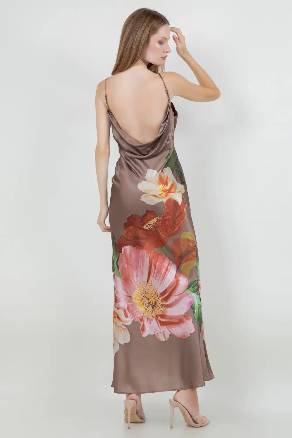 Floral Satin Slip Maxi Dress