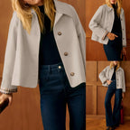 UANEO Womens Cropped Trench Coat Classic Collar Oversized Casual Jackets with Checkered Lining SummerVibes