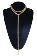 Rhinestone Layered Party Long Choker Necklace