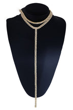 Rhinestone Layered Party Long Choker Necklace