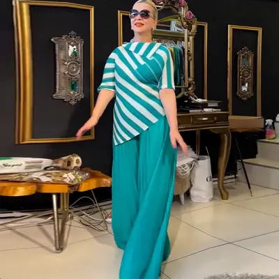 Elegant Pleated Two-Piece Set