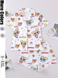 Flying Girl Print Women's Pajama Set
