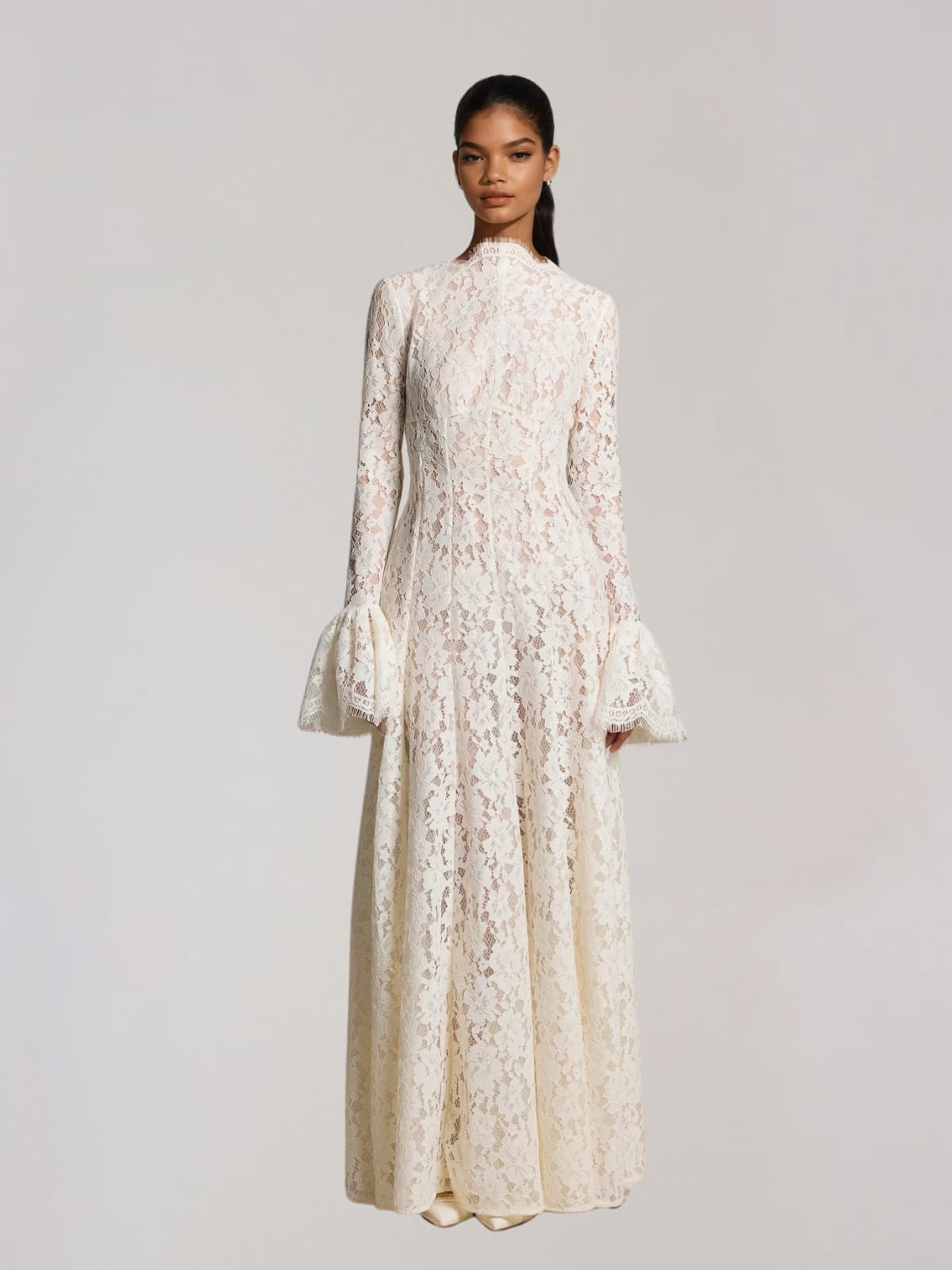 Ferith Bell Sleeve Lace Maxi Dress