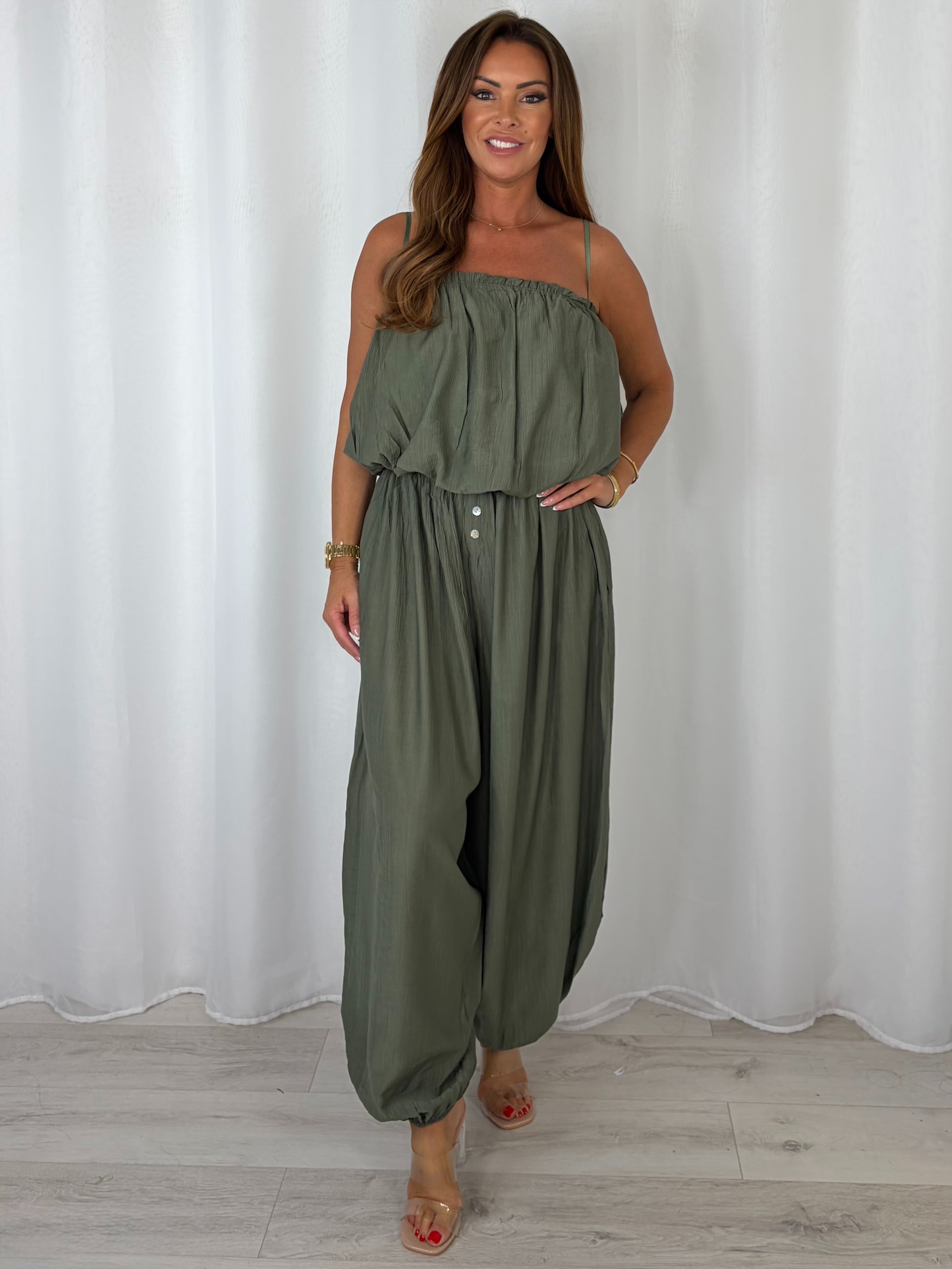Balloon Strap Top And Trouser Co-Ord (8 Colours)