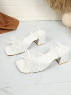 Square Toe Wide Foot Thong Sandals With Thin Heel, Versatile Outdoor Wear Thin Heel Thong Flip Flops For Women, Chic & Elegant