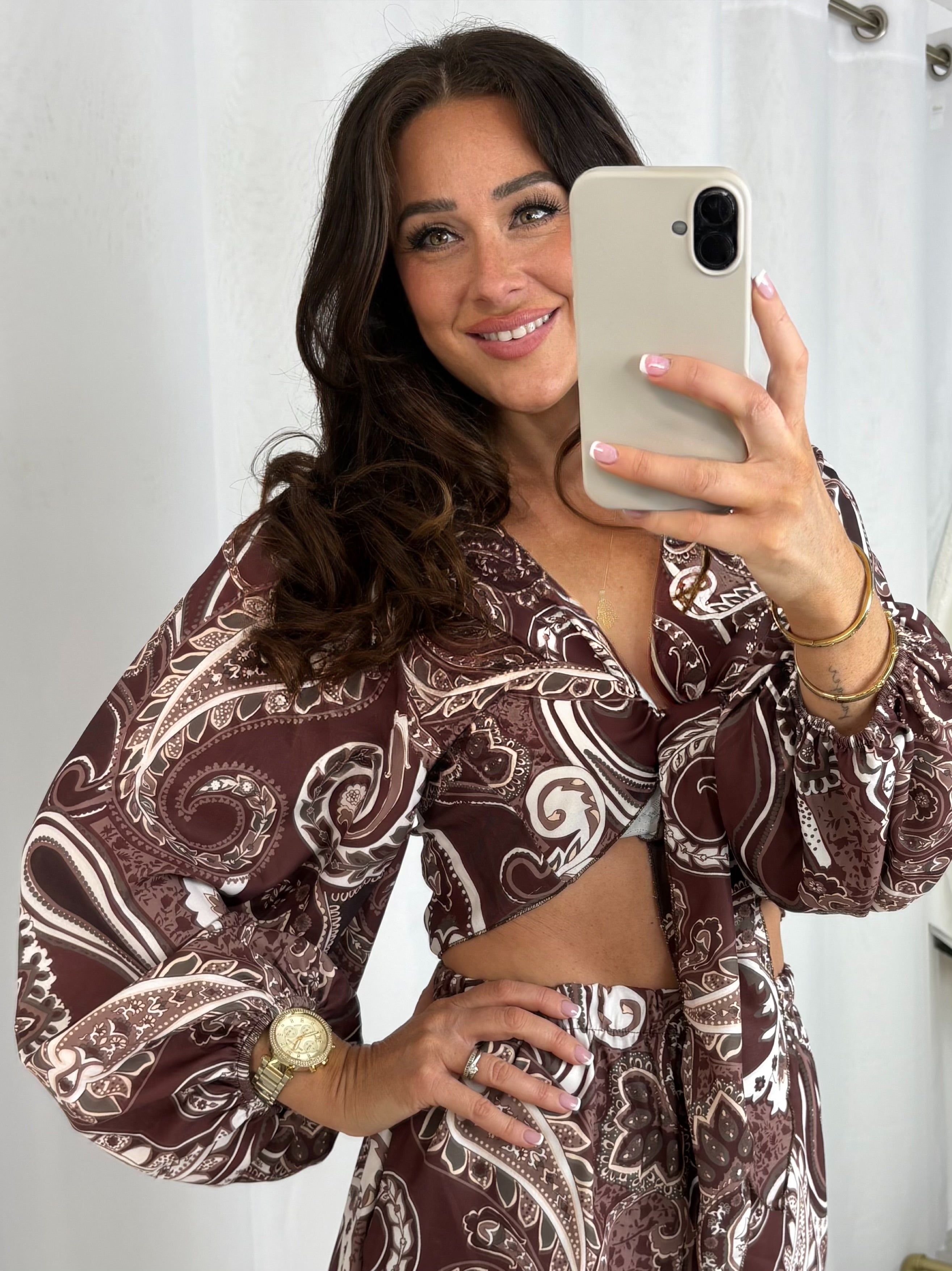 Paisley Print Front Tie Up Shorts Co-Ord (3 Colours)