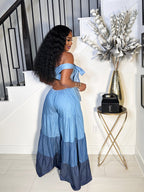 DRAMATIC EFFECT WIDE LEG DEDIM JUMPSUIT