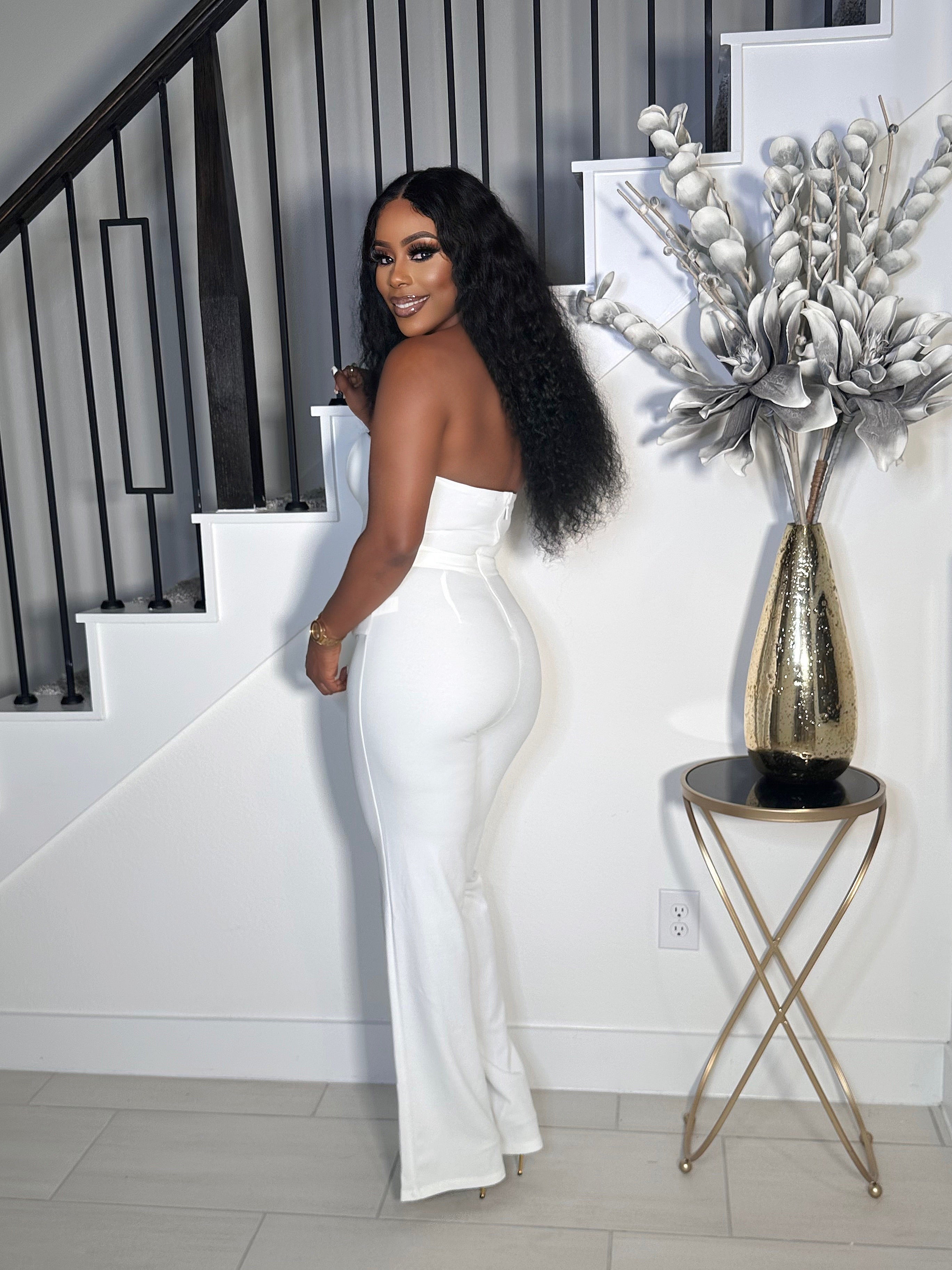 LOVELY FIT STRAPLESS TUBE JUMPSUIT (WHITE)