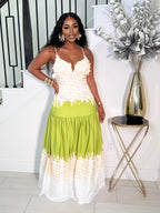 SOFT GIRL LIME TONE MAXI DRESS