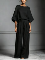 Women's 2026 Summer Bell-Sleeve Loose Clothing Set, Elegant Casual Trendy Outfit for Daily Wear