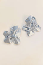 Irregular Shaped Metallic Sheen Fashionable Stud Earrings