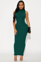 Warm Promises Ribbed Maxi Dress - Black