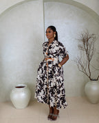 Shirt Dress (Ivory Shadow Floral)