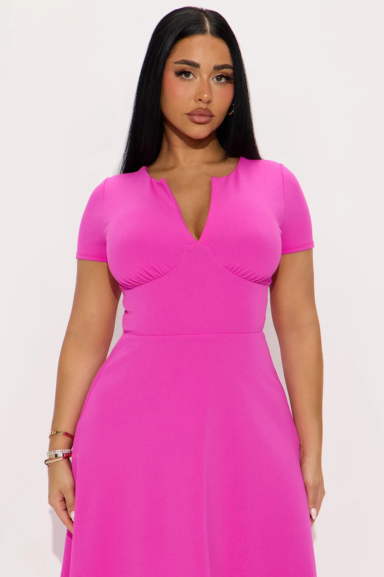 Charolette Short Sleeve Midi Dress - Black