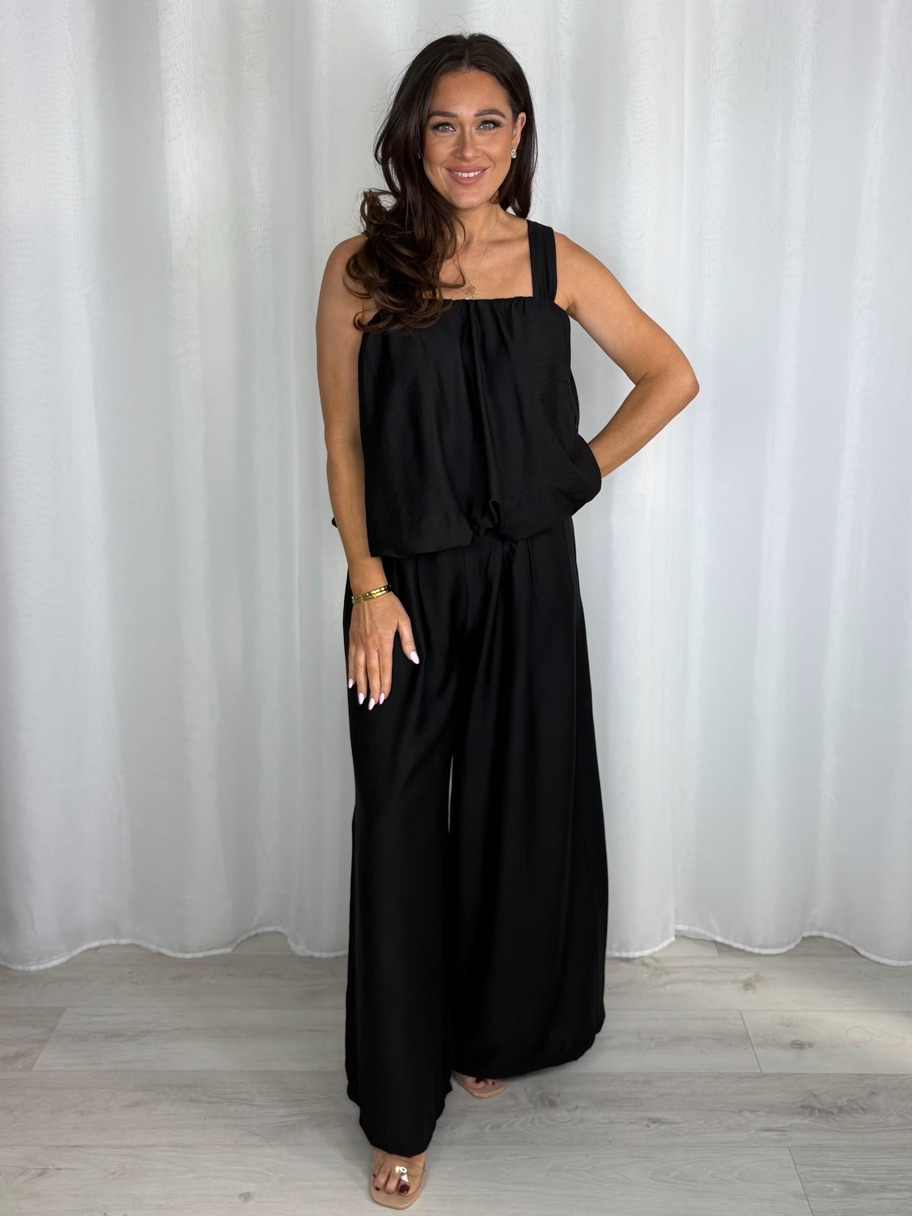 Balloon Style Thick Strap Top And Gathered Trouser Co-Ord (10 Colours)