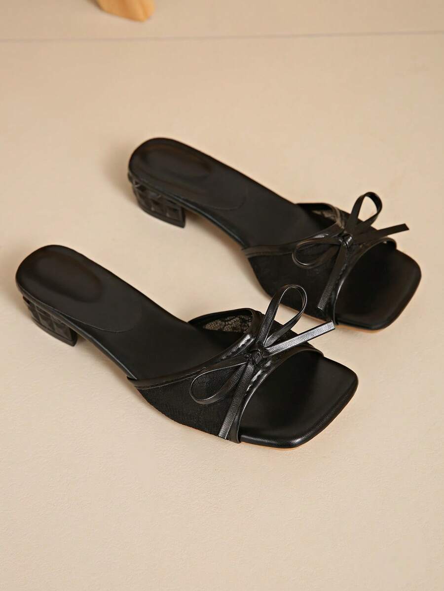 Square Toe Wide Foot Thong Sandals With Thin Heel, Versatile Outdoor Wear Thin Heel Thong Flip Flops For Women, Chic & Elegant