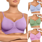 FeelinGirl Women's Wireless Bra Comfort Bralettes No Underwire Unlined Cami Bra Seamless Tshirt Bras Sports Bra Bralette Basic Comfortable Fit Womenswear Everyday Up to 44DD Summervibes
