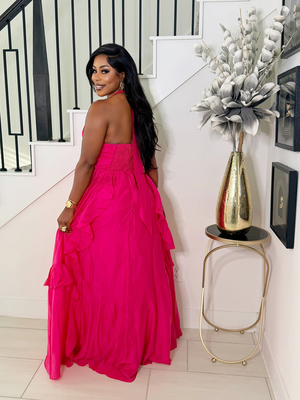 PINK BARBIE LUXE MAXI DRESS