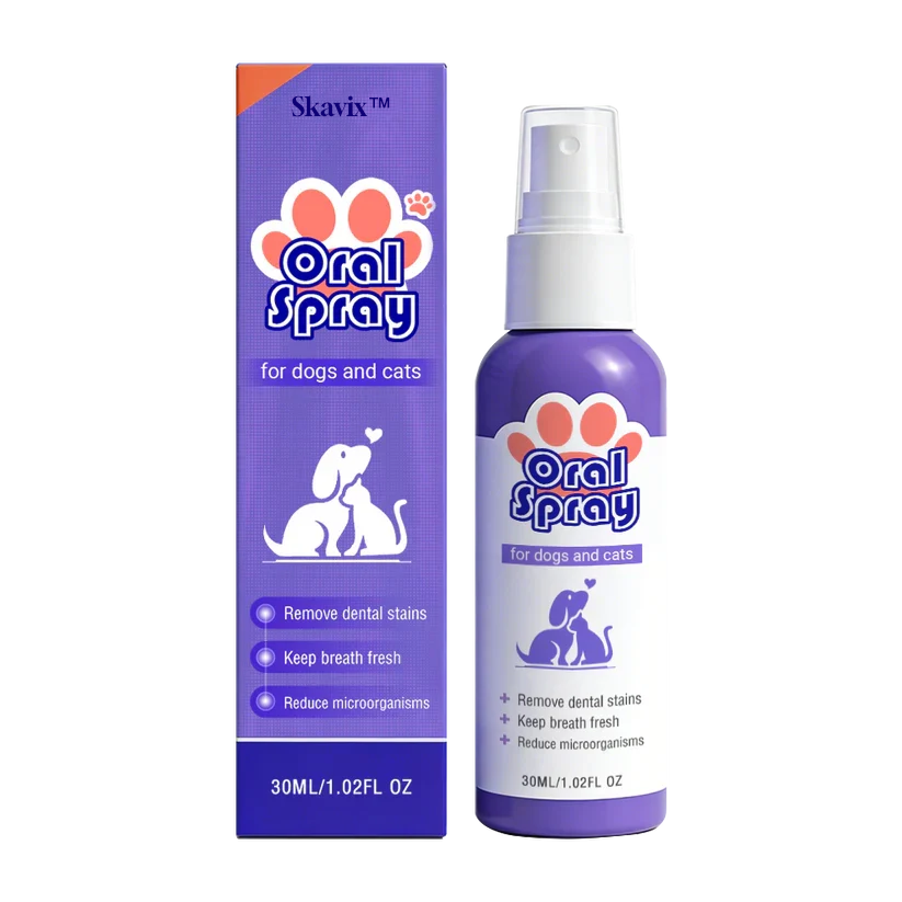 Skavix™ Oral Spray for Pets ✅FDA Approved | Freshens Breath, Removes Tartar, Promotes Gum Regeneration, and Stabilizes Teeth