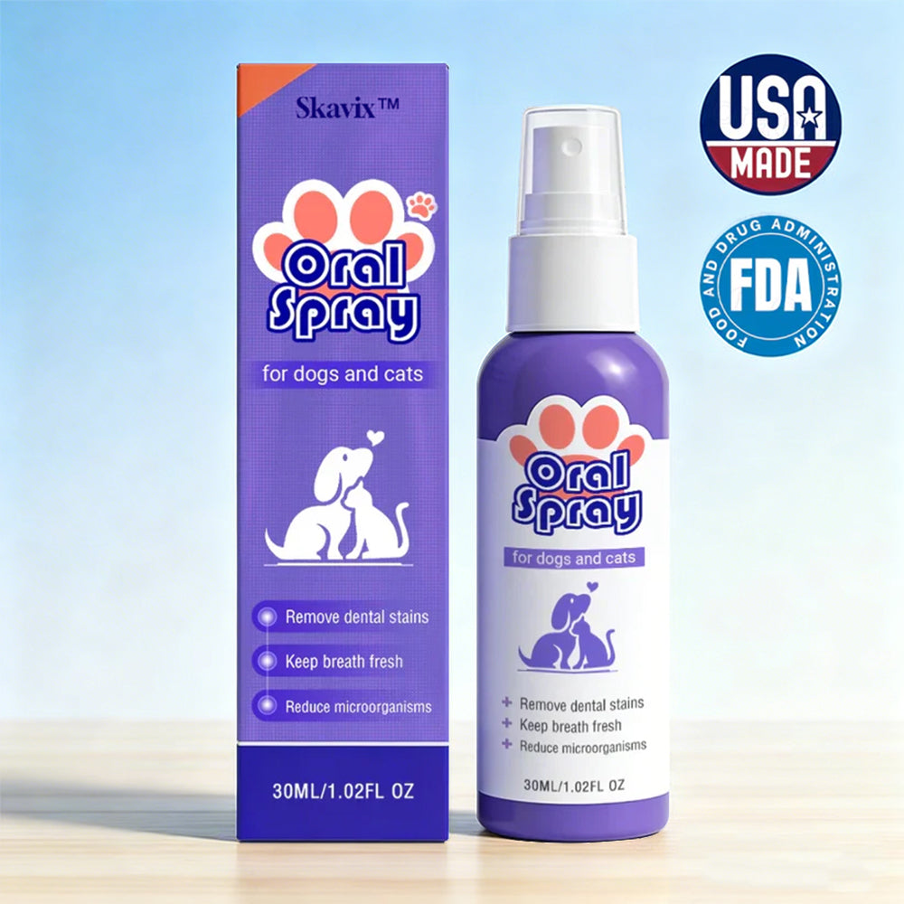Skavix™ Oral Spray for Pets ✅FDA Approved | Freshens Breath, Removes Tartar, Promotes Gum Regeneration, and Stabilizes Teeth