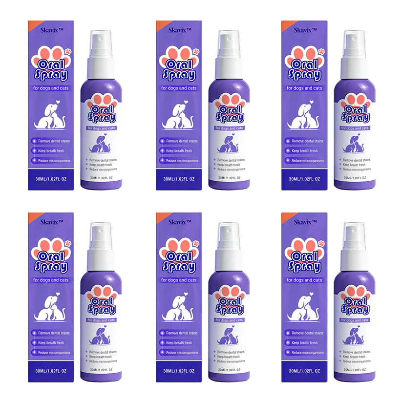 Skavix™ Oral Spray for Pets ✅FDA Approved | Freshens Breath, Removes Tartar, Promotes Gum Regeneration, and Stabilizes Teeth