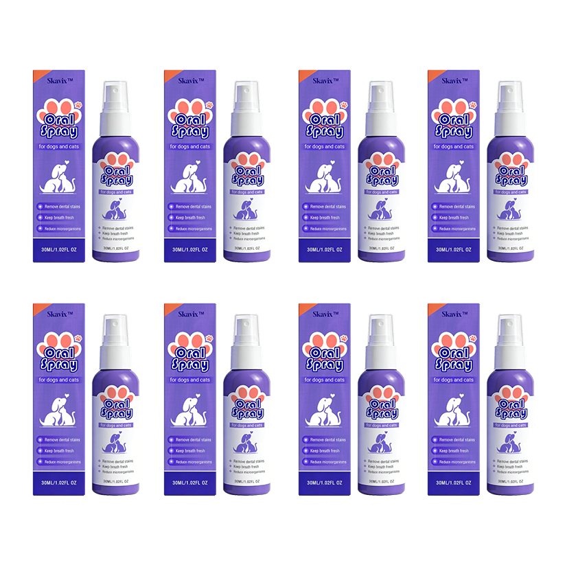 Skavix™ Oral Spray for Pets ✅FDA Approved | Freshens Breath, Removes Tartar, Promotes Gum Regeneration, and Stabilizes Teeth