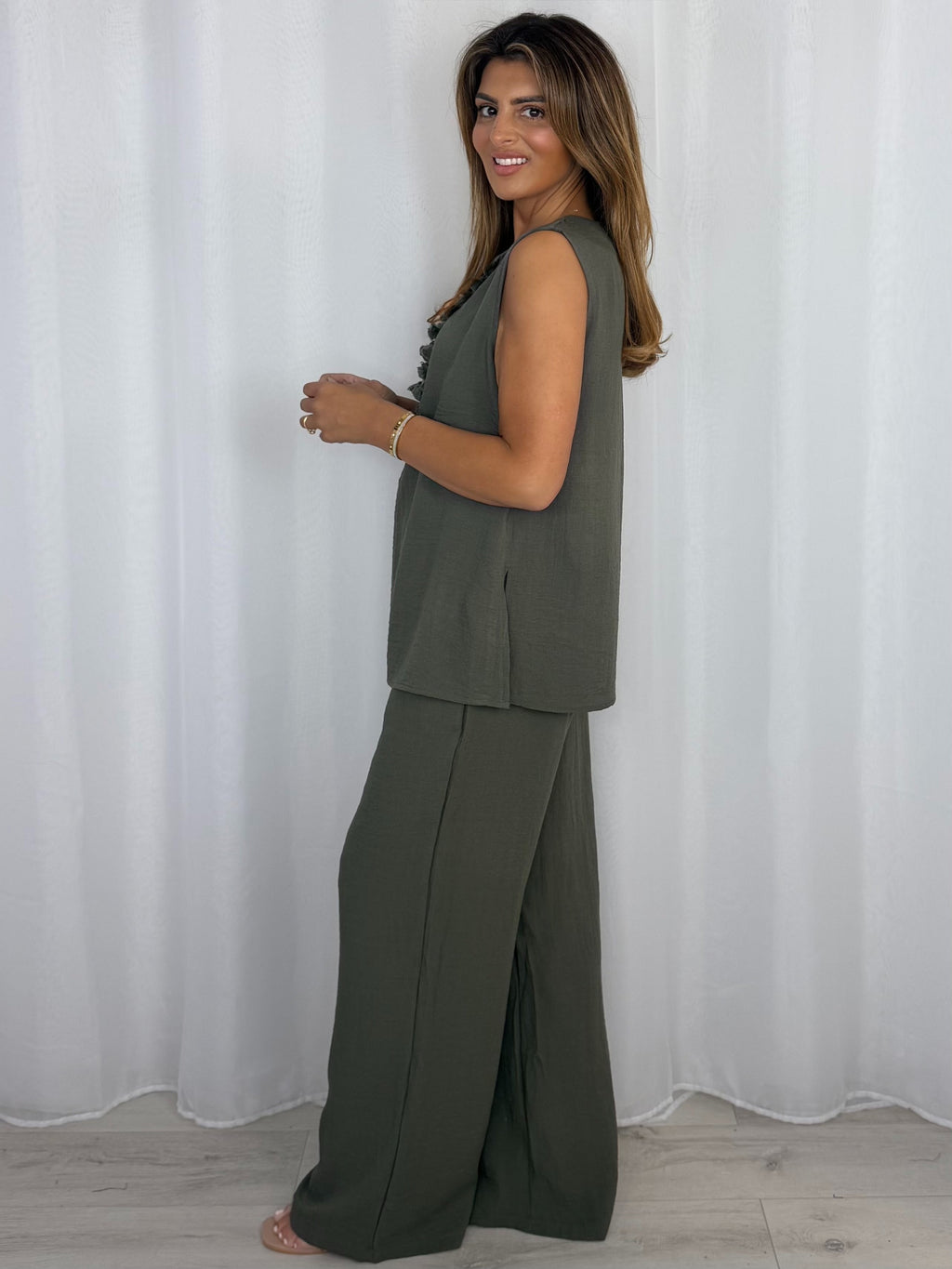 Tassel V-Neck Tunic Style Trouser Co-Ord (4 Colours)