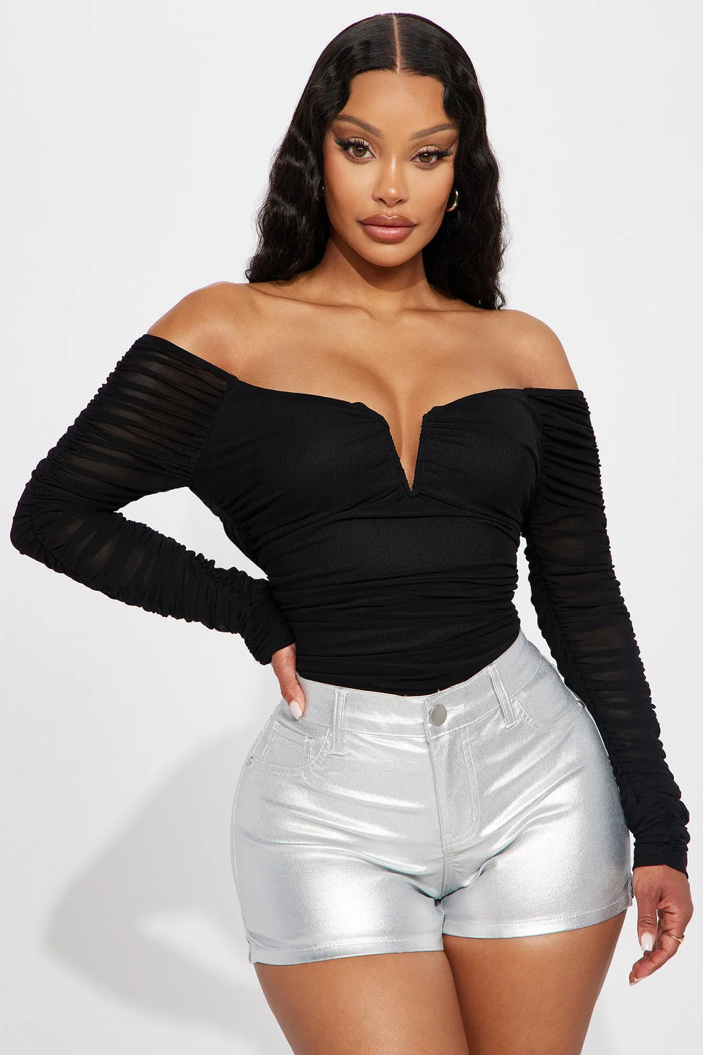 The Finer Things Mesh Bodysuit - Black