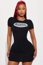 Von Dutch Chenille Patch Mini Dress