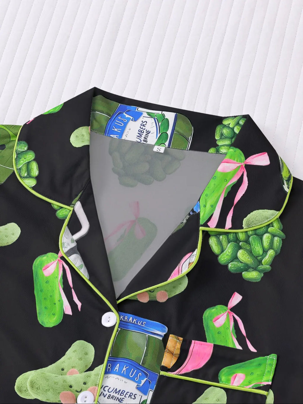 Women's Cucumber Print Short Sleeve Pajama Set