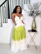 SOFT GIRL LIME TONE MAXI DRESS