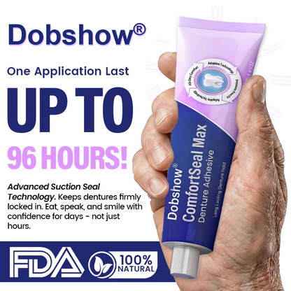 🦷🔥Dobshow® ComfortSeal Max Denture Adhesive—🧑‍⚕️✅96-hour long-lasting, heat adaptive technology