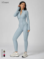 Women's Zipper Mock Neck Shapewear Bodysuit - Slim Fit