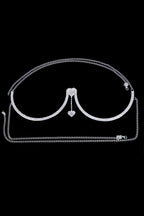 Rhinestone Heart Pendant Halter Chest Chain