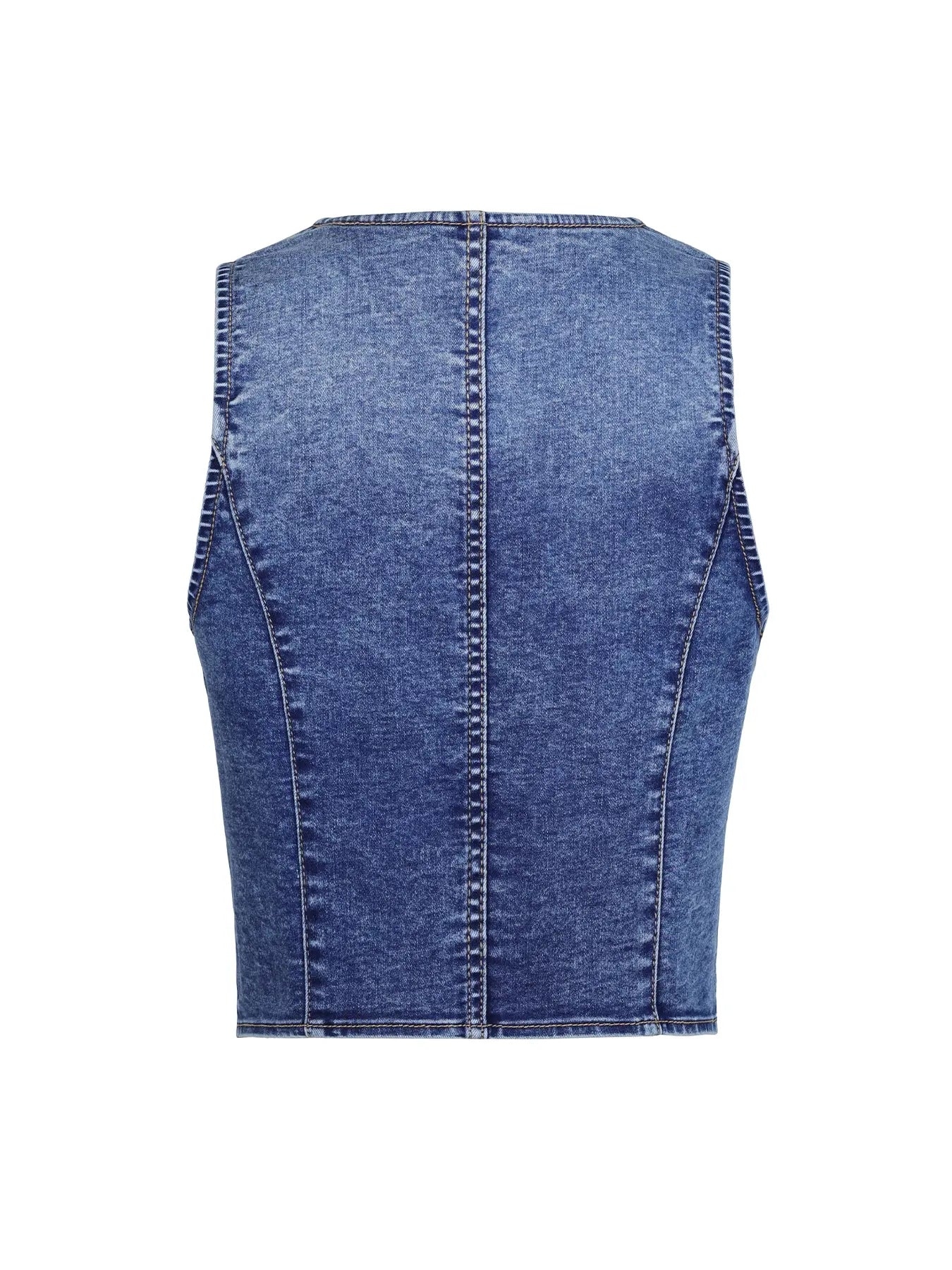 Women's Slim-Fit Denim Vest for Casual Summer Wear