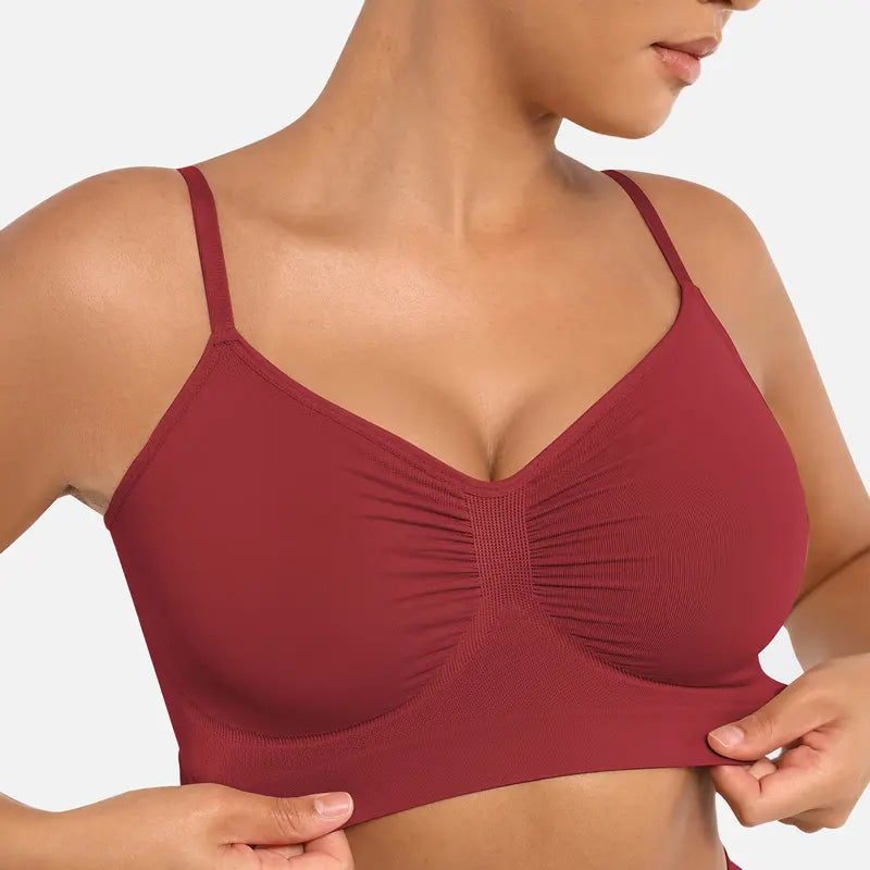 FeelinGirl Women's Wireless Bra Comfort Bralettes No Underwire Unlined Cami Bra Seamless Tshirt Bras Sports Bra Bralette Basic Comfortable Fit Womenswear Everyday Up to 44DD Summervibes