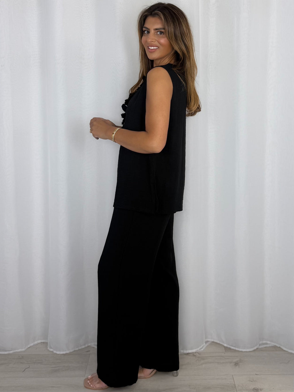 Tassel V-Neck Tunic Style Trouser Co-Ord (4 Colours)