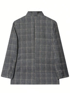 Women's New Spring & Summer Plaid Lightweight Asymmetric Casual Suit Blazer, High-End Elegant Asymmetrical Vintage Design, Women's Fashionable Clothing