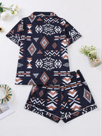 Women's Button Up Shirt & Shorts Pyjama