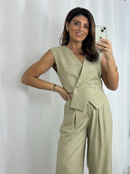 Cropped Waistcoat & Trouser Co-Ord (4 Colours)