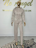Mink Acid Wash Long Sleeve Fitted Hem Hooded Straight Leg Tracksuit