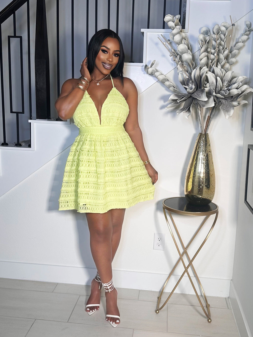 NEON FOR THE WIN BACKLESS MINI DRESS